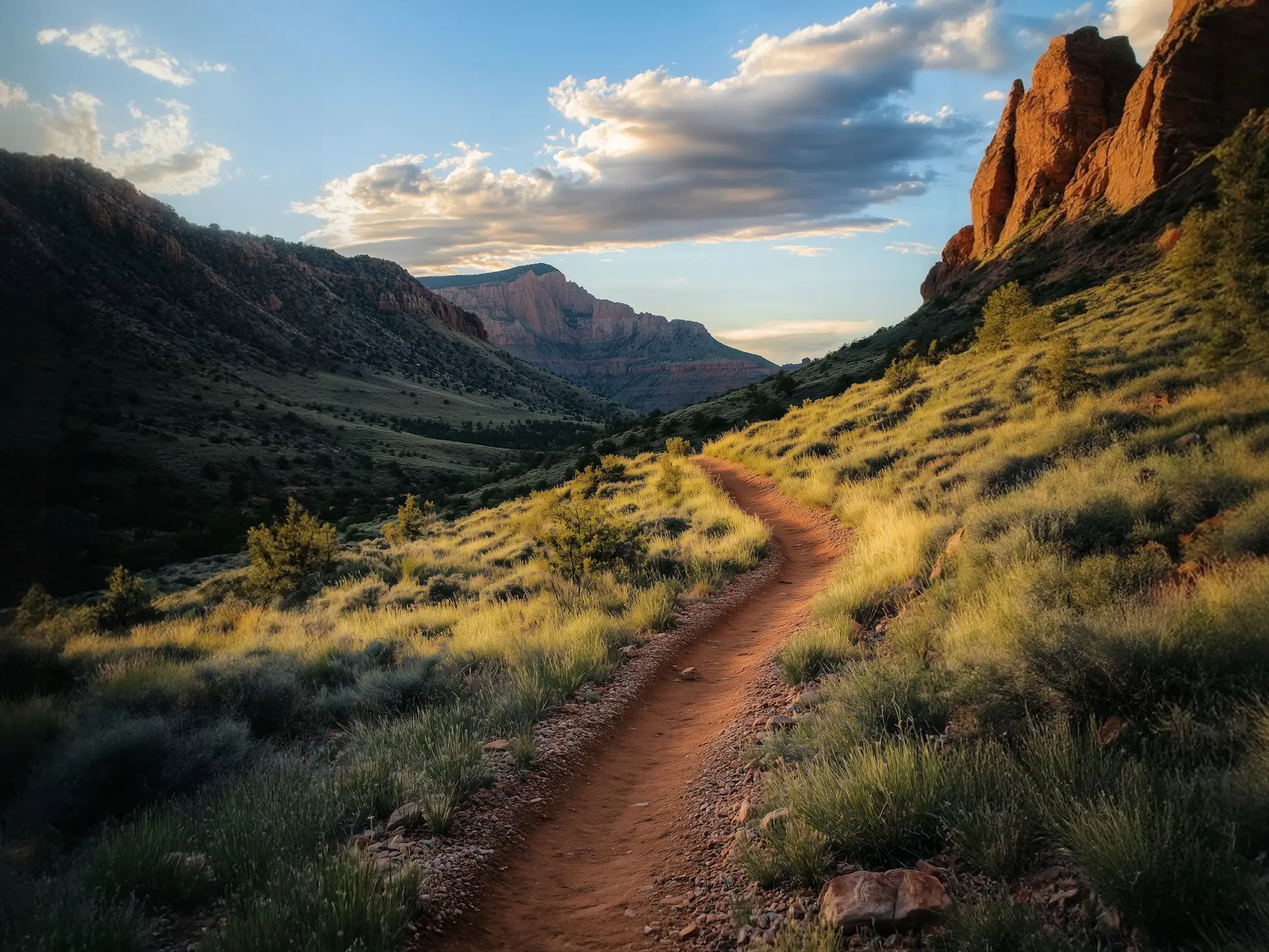 Serene Landscape with Winding Path